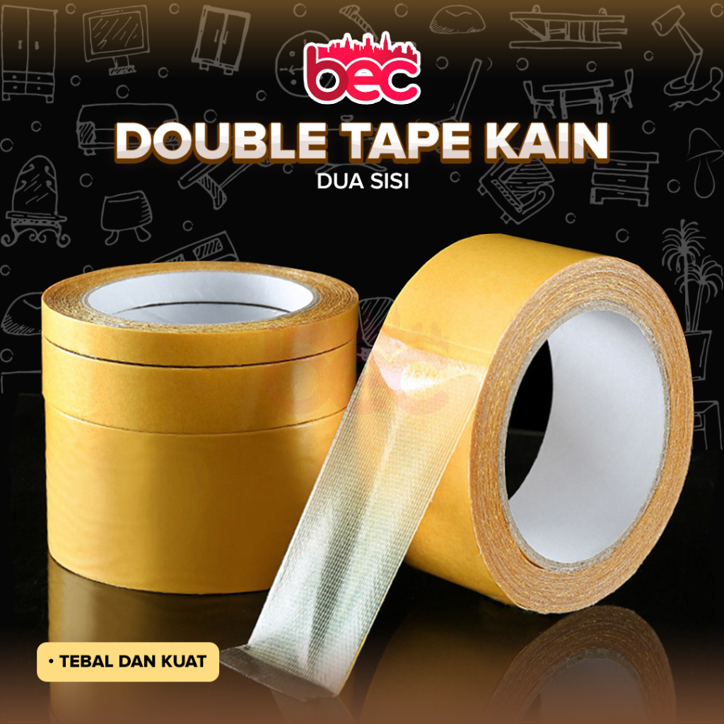 

COD [BEC] Double Tape Kain Dua Sisi Tanpa Bekas Isolasi 2 Sisi Solatip Tape SALE