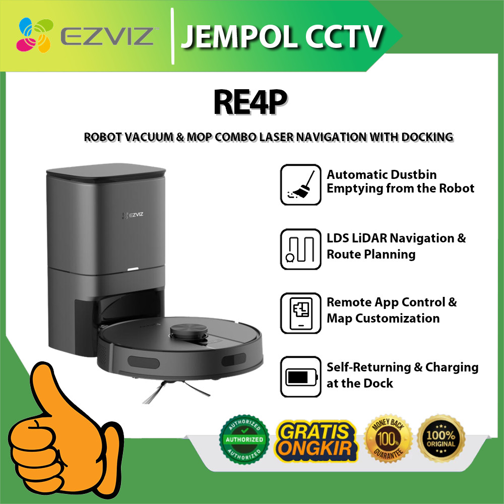 EZVIZ RE4P ROBOT VACUUM & MOP COMBO LASER NAVIGATION WITH DOCKING