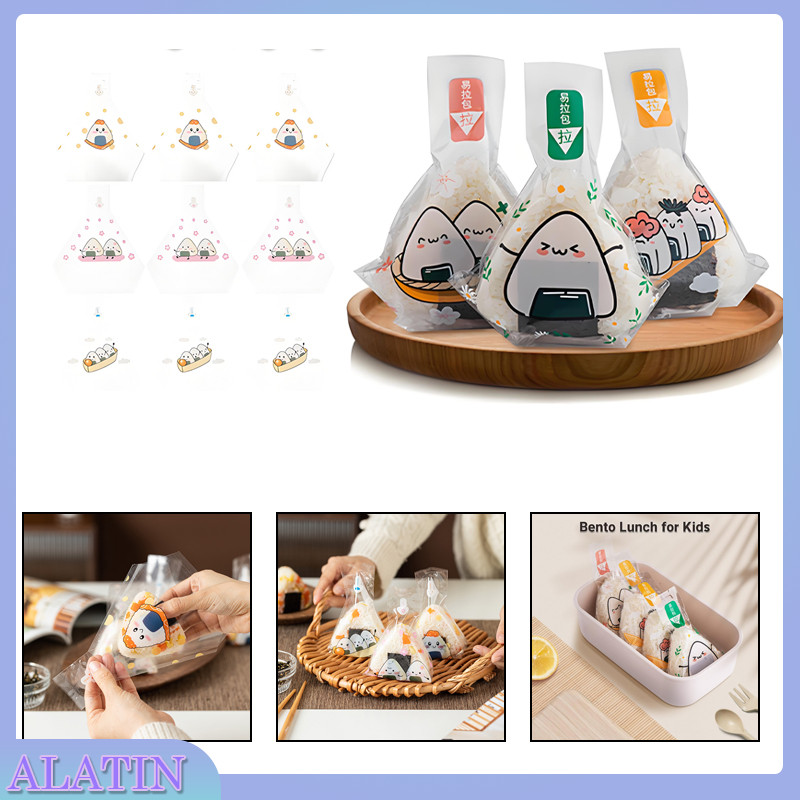 

(50PCS)Onigiri Wrapper / Pembungkusan Nasi Onigiri / Sushi/ Kue / Roti / Plastik Segitiga Bungkus Nasi Onigiri Lucu