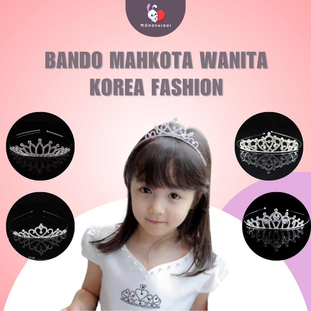 Bando Mahkota Wanita Korea Fashion / Bando Anak / Bando Princess / Bandana Mahkota