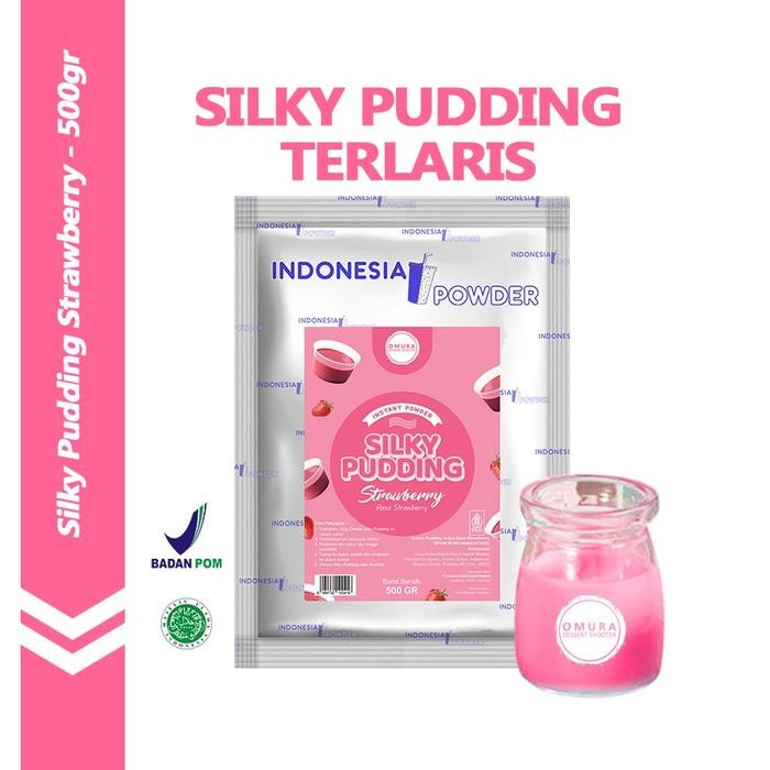 

[SILKY PUDDING] Bubuk Silky Pudding Premium Rasa Coklat Taro Bubble Gum Strawberry Leci Peach Matcha Thai Tea Mangga 500 Gr Mix Gula Puding Sutera Pudot Dessert Instant Omura Powder - Strawberry