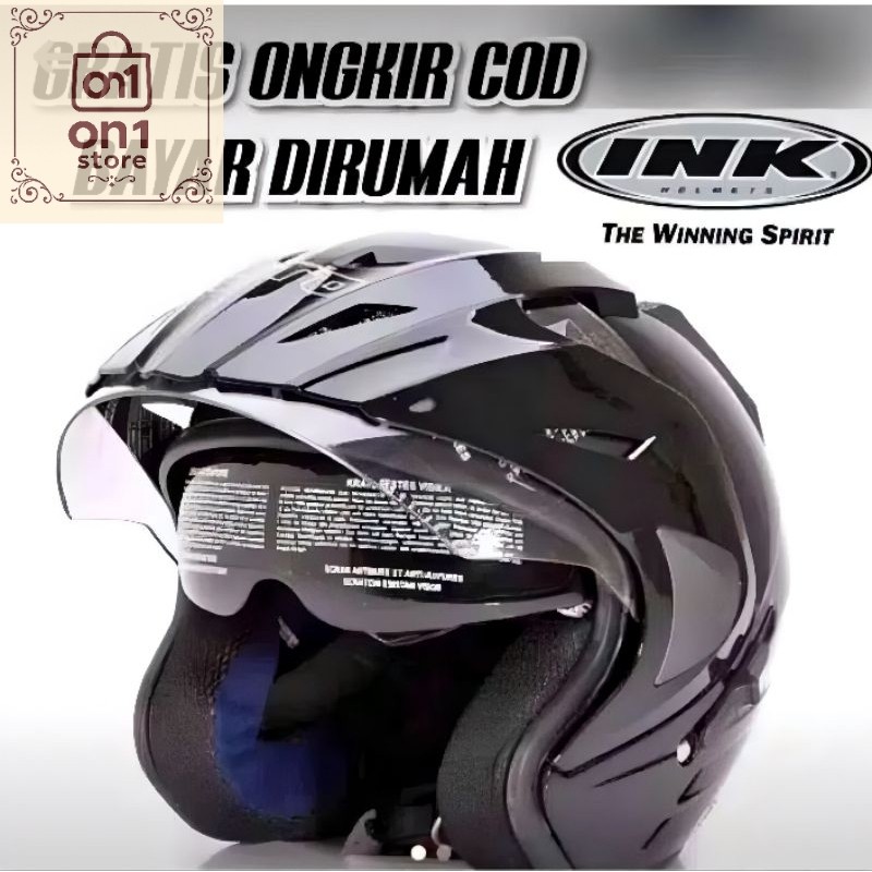 Helm Termurah / Helm Ink T1 SNI Visor Ganda Premium Halfface - Helm Dewasa Wanita Pria Original