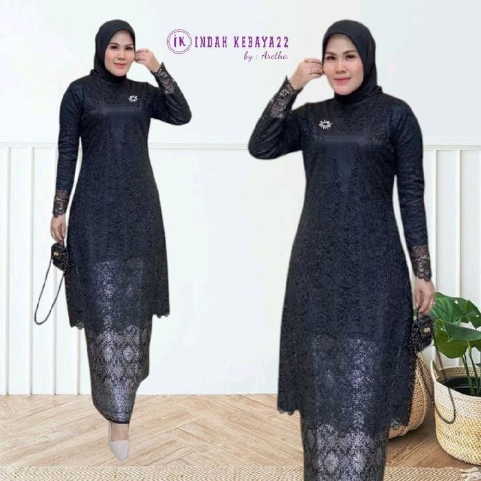 Setelan Kebaya Tunik Kurung Brokat Modern Elegan Baju Dress Wanita Dewasa Kondangan Pesta Lamaran At