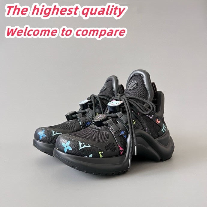 LV Archlight 1.0 lace up retro casual sports shoes Black women's shoes 5850678