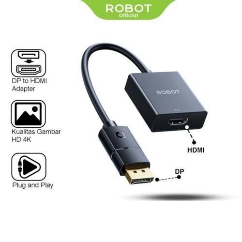 ROBOT RHV50 Konverter DP to HDMI 4K Adapter Converter DP to HDMI