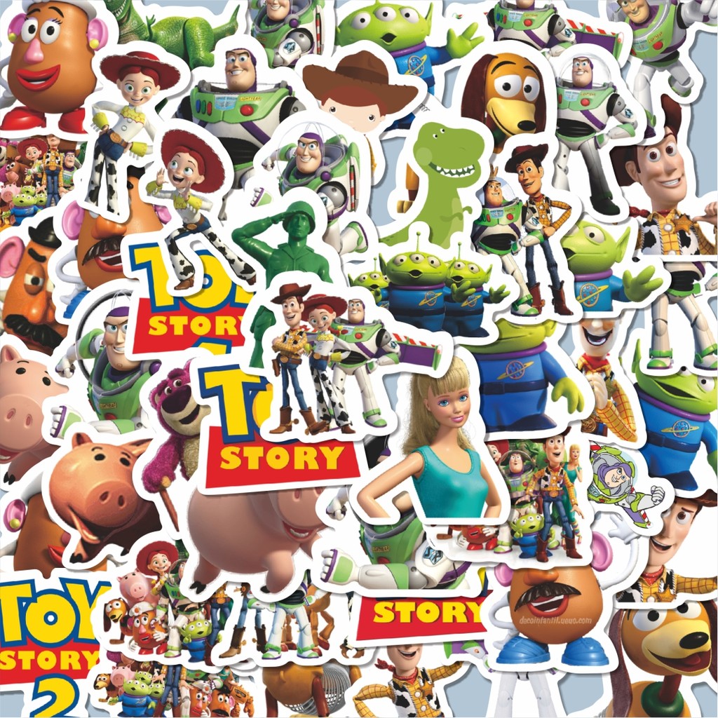 

100PCS Lucu Stiker Kartun Toy Story Stiker Aesthetic Stiker Anti Air Stikers Berperekat Waterproof sticker decal buat Motor Helm Buku Journal Koper Casing HP Laptop Botol Minum Hadiah anak