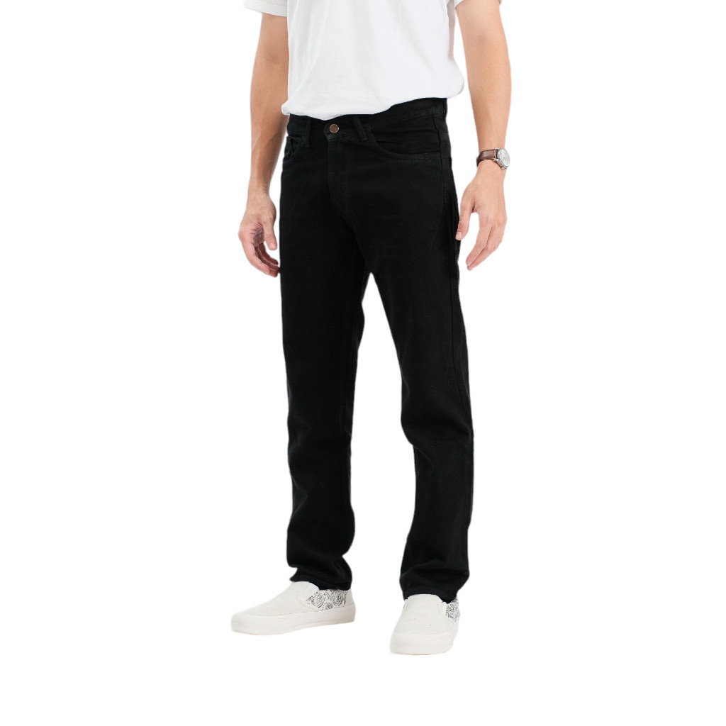 Celana Jeans Pria Panjang Straight Loose Reguler Fit Cowok Basic Standar