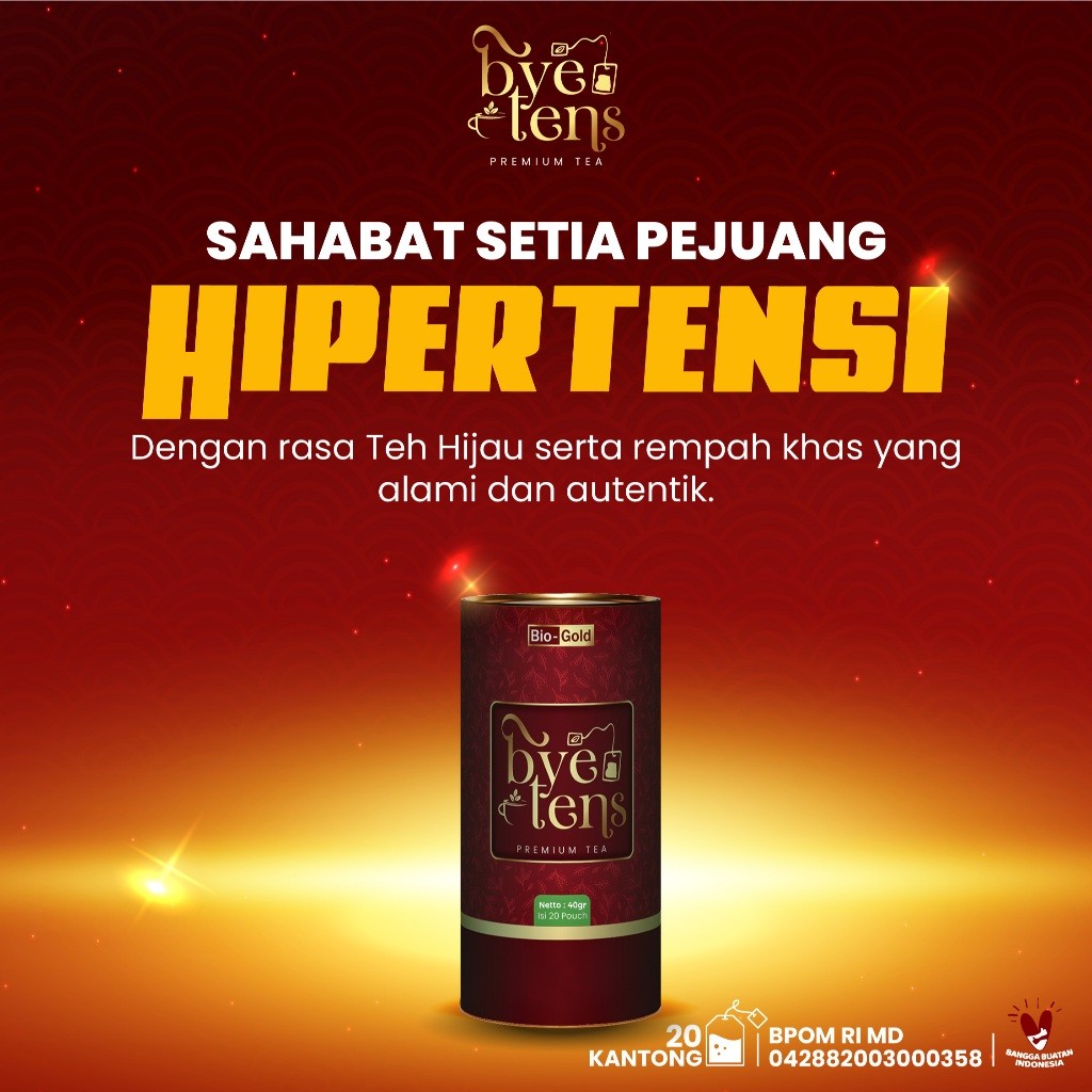 

Bye Tens Premium Tea sudah BPOM Teh Herbal Untuk Membantu Menurunkan Darah Tinggi Hipertensi