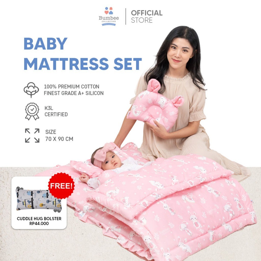 Bumbee Collection - Kasur Set Bayi + Kelambu Baby Mattress Set FREE Cuddle Hug Baby