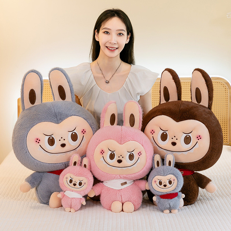 

30/45/60cm Rabbit Labubu Stuffed Plush Toy Cartoon Cute Doll Cloth Doll Children Accompany Sleeping Plush Pillow Birthday Gift