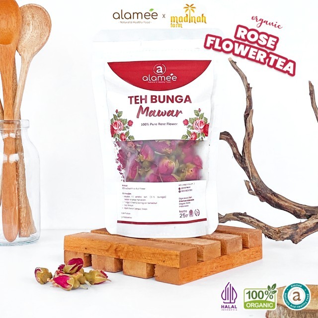 

Teh Bunga Mawar Rose Flower Kemasan Toples Flower Tea Organik Kering Dried Alami 25gr madinah