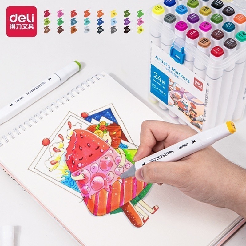 

DELI039 Deli Sketch Marker / Water-based Marker / Spidol Sketsa Double Tip 80 Warna 70816 Y1679