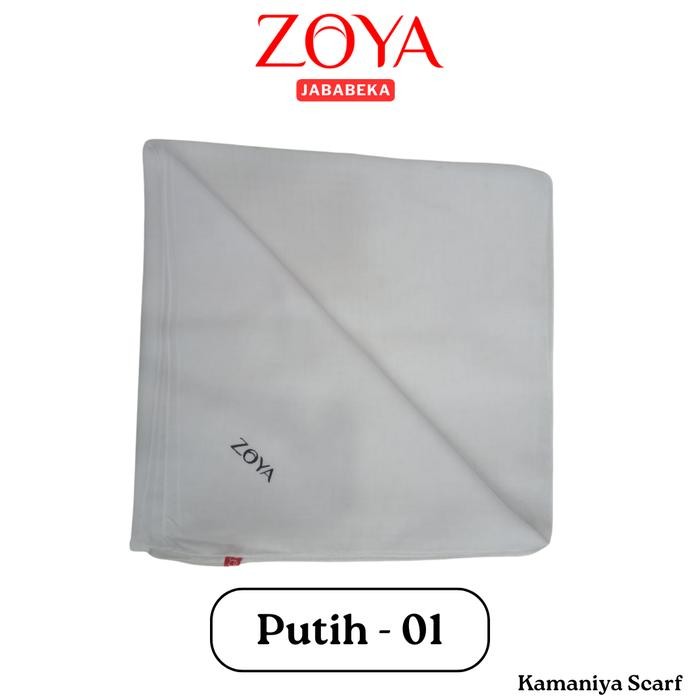 ZOYA Kamaniya Plain Scarf Kerudung Hijab Jilbab Segi Empat Polos - Putih 01