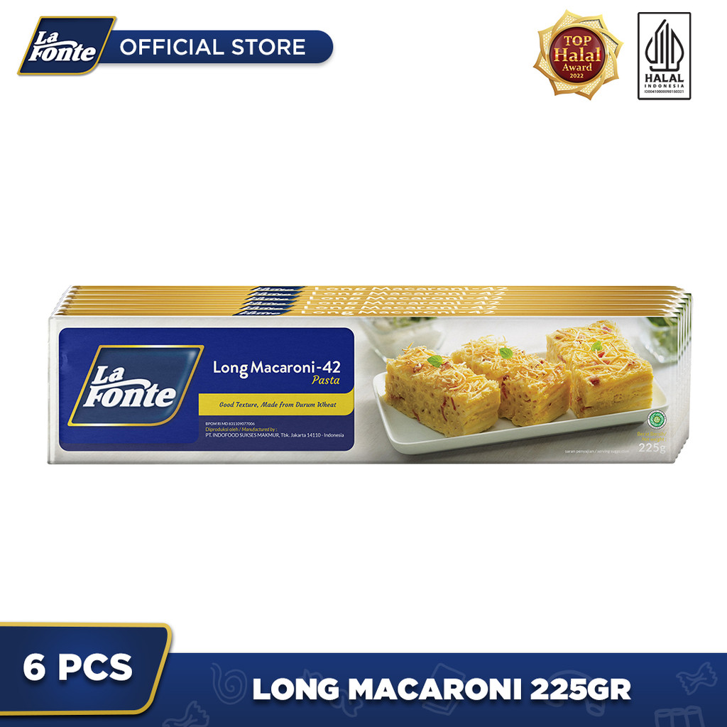 

6 PCS - La Fonte Long Macaroni 225 Gr
