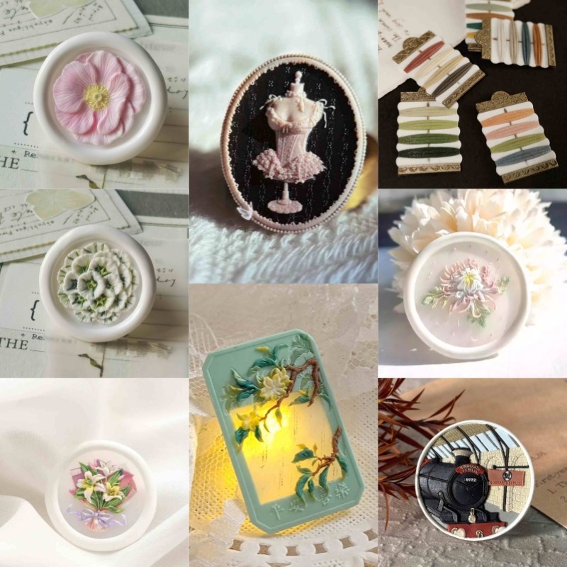 

Fire lacquer seal, sheep bow, flower sea relief, koi fish carving, copper head, DIY floral border, stamp sealing