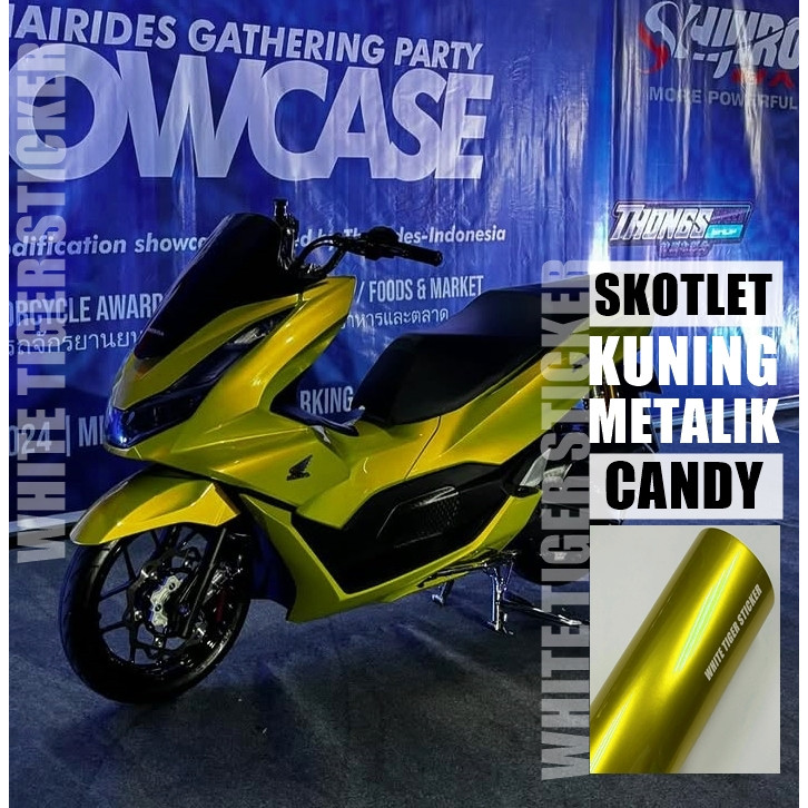 SKOTLET STICKER MOTOR KUNING CANDY SKOTLET KUNING METALIK CANDY SCOTLITE YELLOW METALIK CANDY