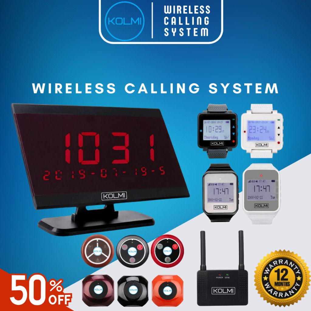 

KOLMI Wireless Calling System Pager Restaurant - Alat Panggil Resto Food Court Coffee Shop