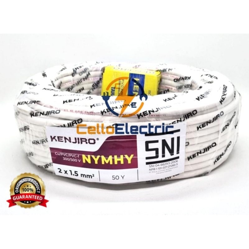 Kabel Antrana / Kenjiro 2x1,5 NYMHY Serabut (1 Roll 50 Y) - Kabel Serabut Antrana 2 x 1,5 NYMHY Temb