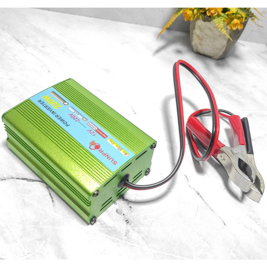 Power Inverter Sunpro 220W From DC 12V to AC 220V HIGH QUALITY SUNPRO untuk TV Mobil Kipas Komputer