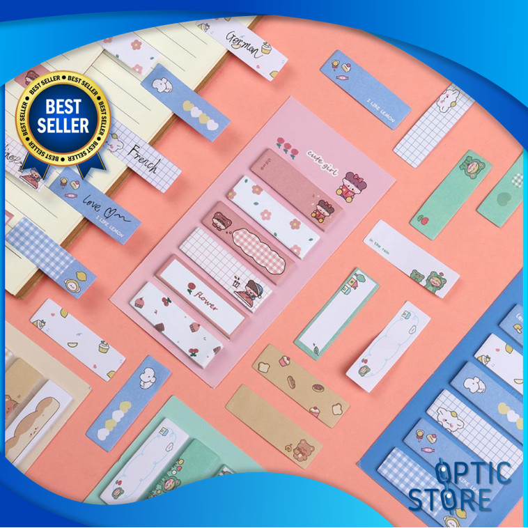 

OPTIC S6222 Buku Memo Stick Stationery Mini Memo Lucu 6 in 1 Sticky Notes Label Karakter Penanda