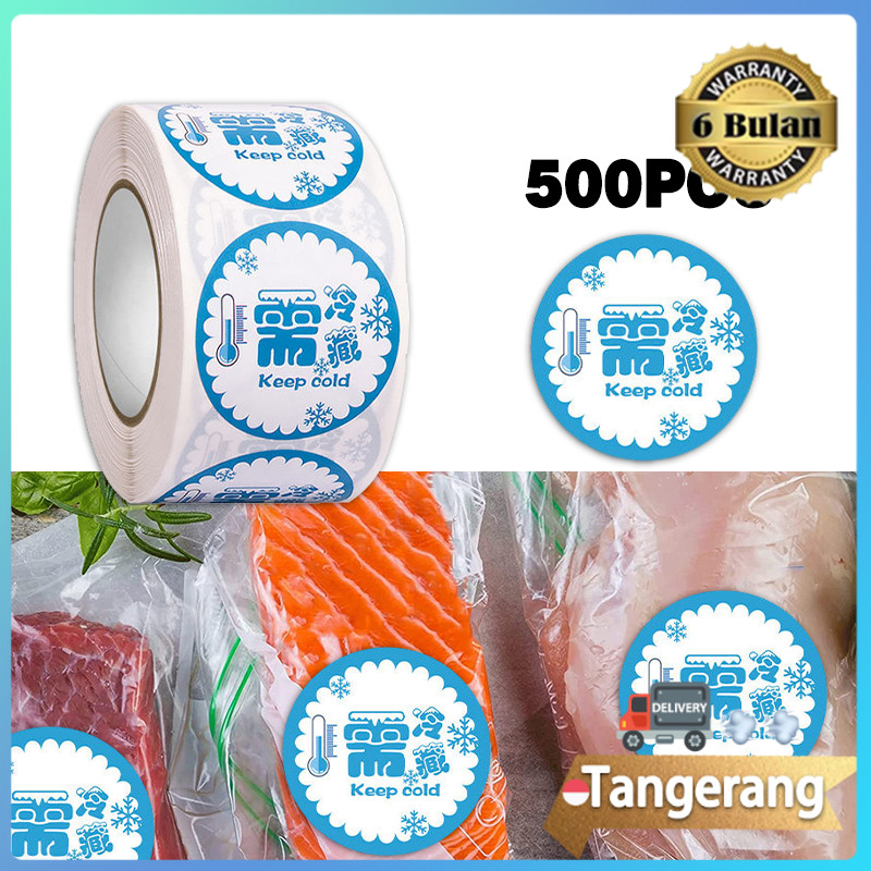 

500pcs/roll Sticker Keep Refrigerated Keep Frozen Label Kemasan Simpan Di Kulkas Simpan Beku Diameter 3,8 cm