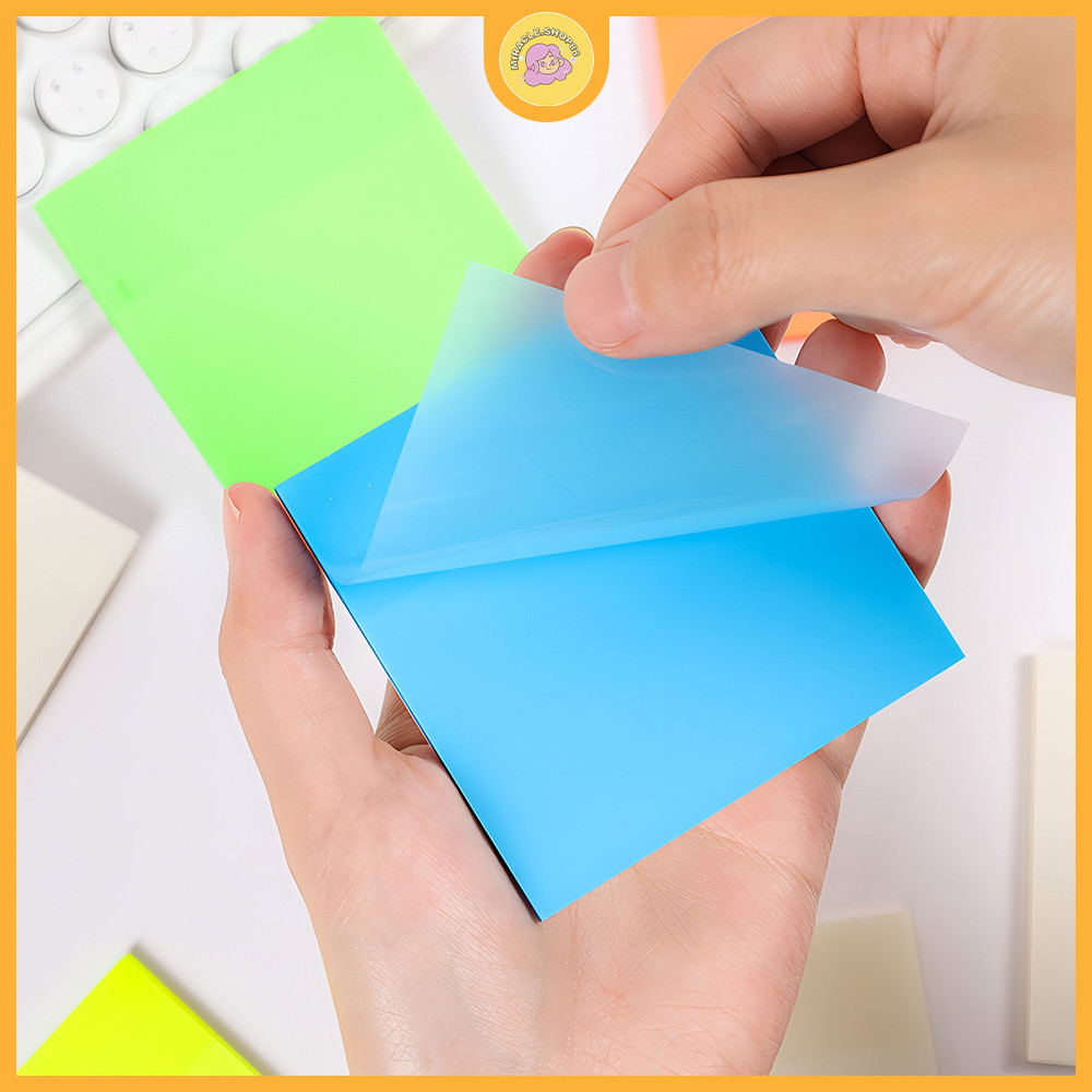 

MS 50 Lembar Sticky Notes Kertas Memo Paper Transparan Tahan Air