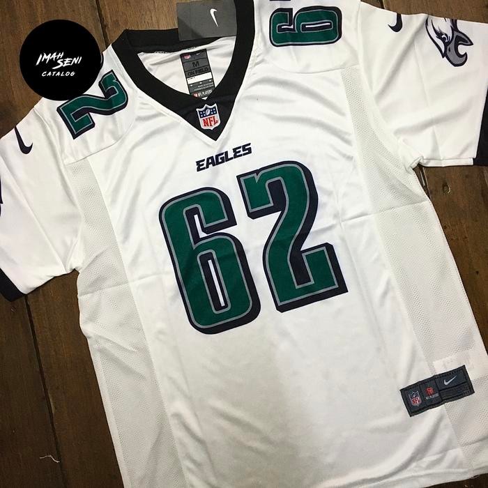 jersey basket nfl eagles  travis kelce white - Putih, XXL