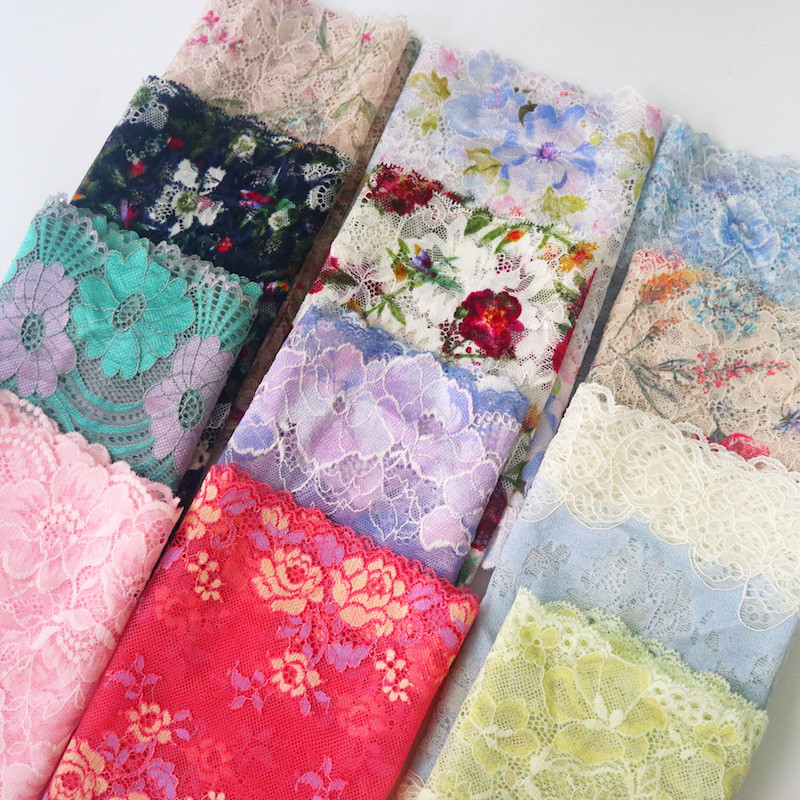 

5Yards 12-30cm Mix Color Elastic Lace Trimmings Handmade DIY Needlework Sewing Lingerie Dress Clothing Material LSHB560