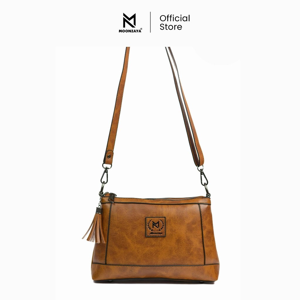 MOONZAYA - Tas Tresna Moonzaya Tas Selempang Wanita Tas Vintage Tas Kulit Sling Bag Wanita Waterproo