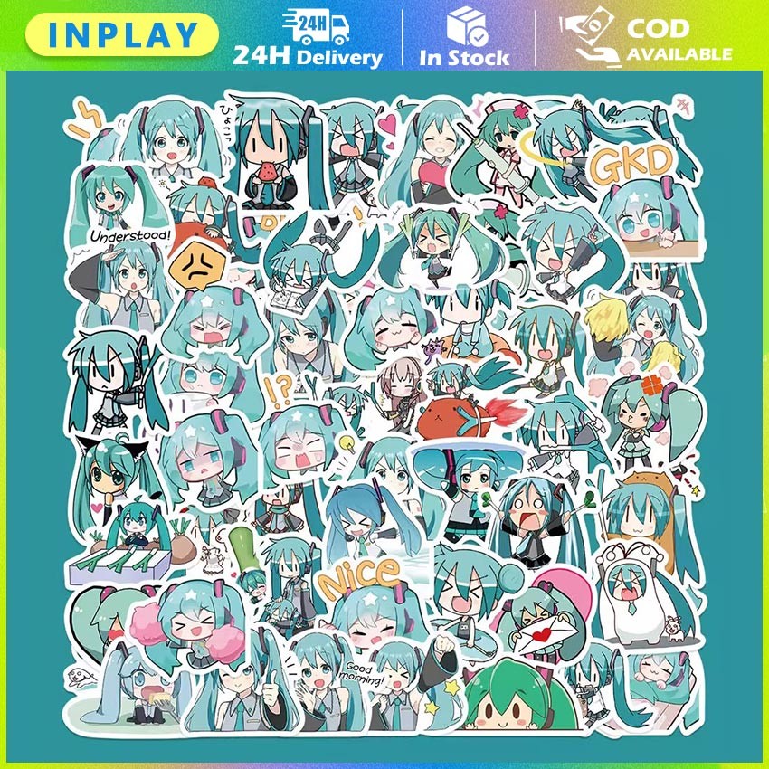 

Set Stiker Anime Hatsune Miku 100PCS / Vinil Berekatan Kuat untuk Dekorasi Gadget, Notebook & Helm Motor