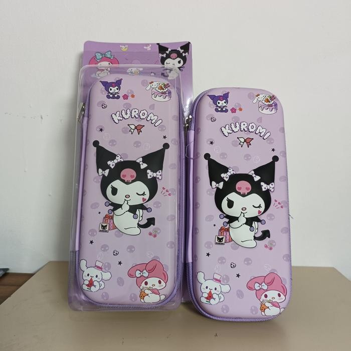 

[New Arrival] (PREMIUM) Kotak TEMPAT Pensil Box pouch penyimpanan pulpen Bahan EVA - Karakter anak perempuan dan laki-laki - Kuromi sanrio astronot unicorn mermaid princess stationery gift - 8749 KUROMI
