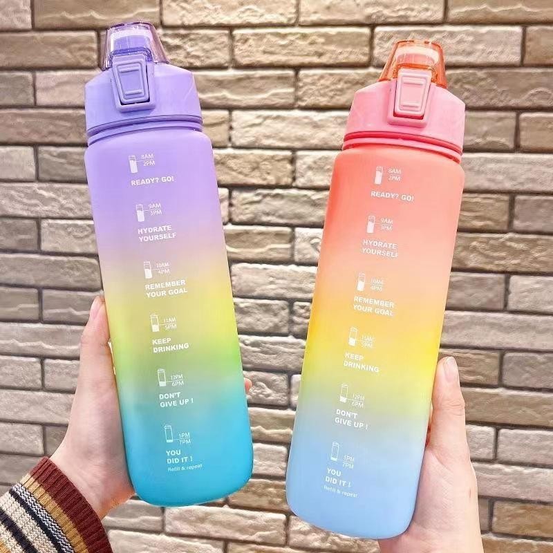 [SS] BOTOL MINUM TRITAN RAINBOW 1 LITER SEDOTAN+STIKER 1 L VIRAL GRADASI BOTTLES KITCHENWARE WATER