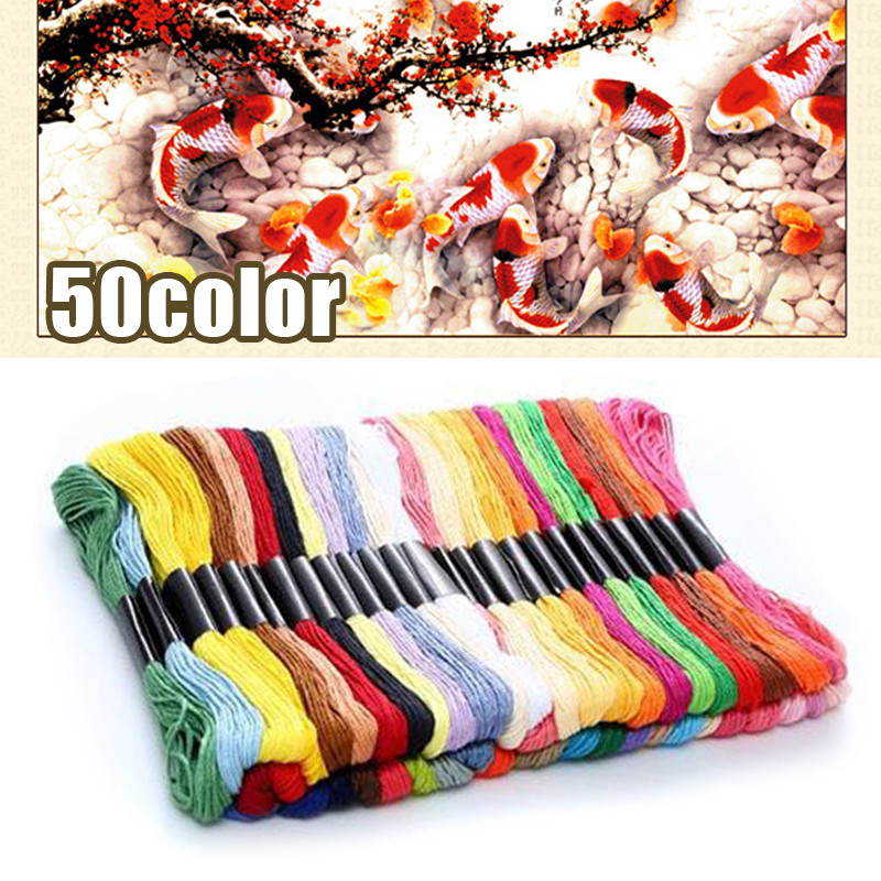 50 Warna Paket Benang Sulam Paket Benang Sulam Paket Benang Sulam Set Import Embroidery Floss Embroi