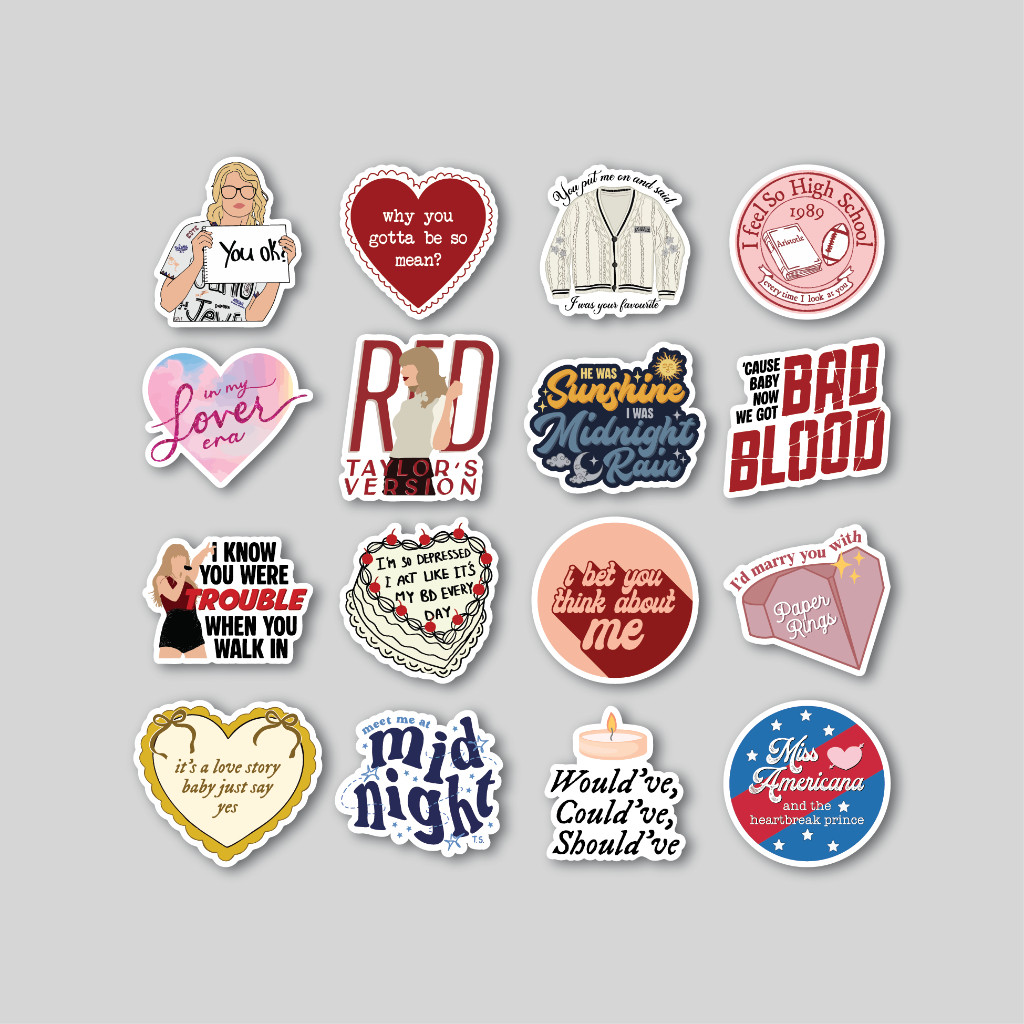 

Stiker Pack Taylor Swift Song | Sticker Tumblr | Stiker Laptop Koper Helm