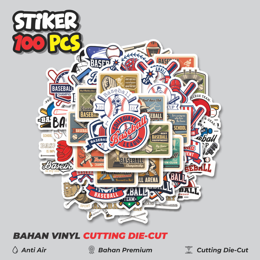 

Terbaru! 50 pcs Stiker Baseball Fun Club Baseball Dekorasi Lucu Kreatif untuk Notebook, Skateboard, HP
