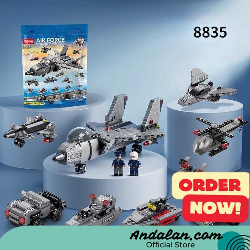 LELE BROTHER Mainan Pesawat Jet Tempur Lego 510 Blocks - 8835