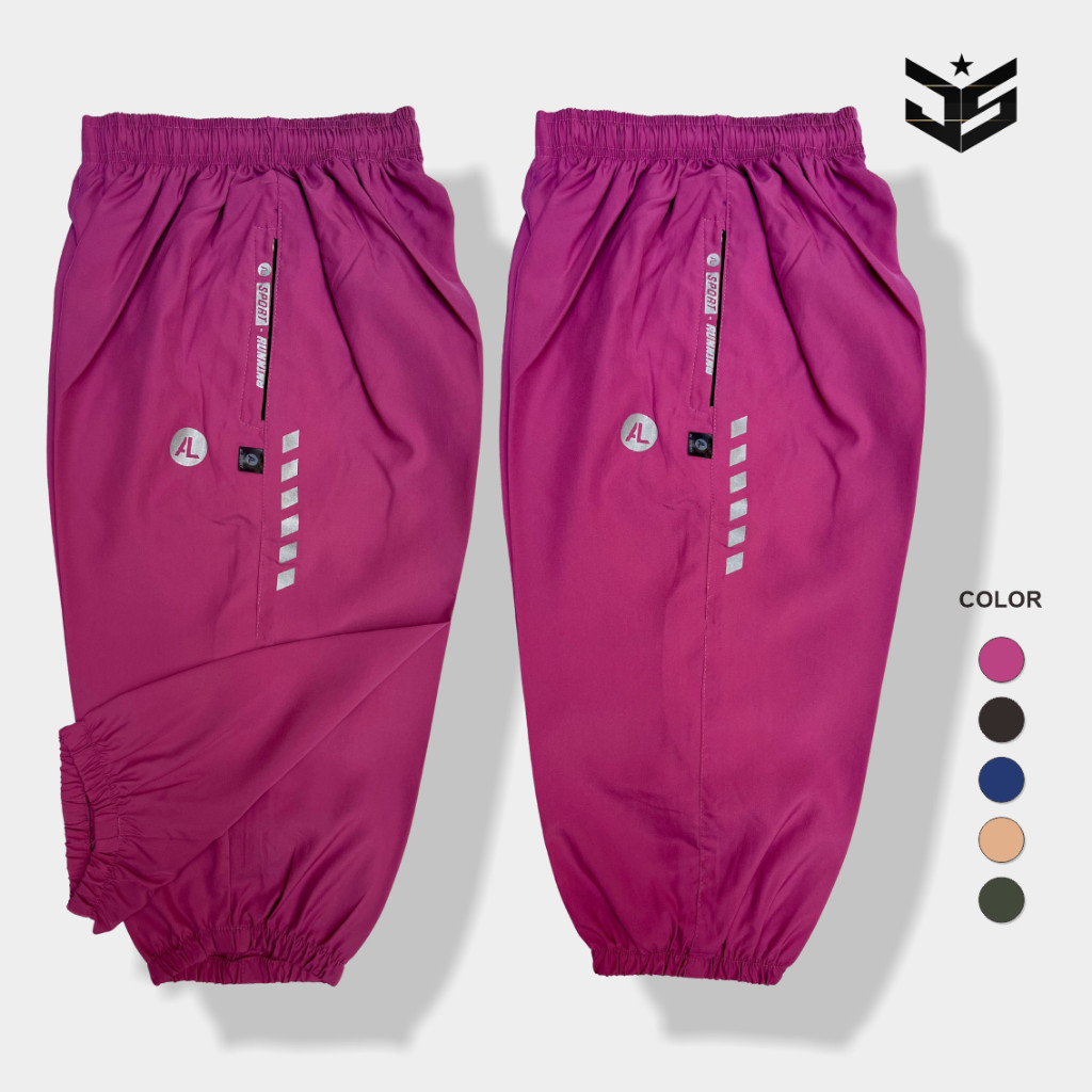 SYABIYA- Celana Jogger Parasut 7/8 Wanita Pria Dewasa - Celana Olahraga Senam Fitnes Runing Voli Gow