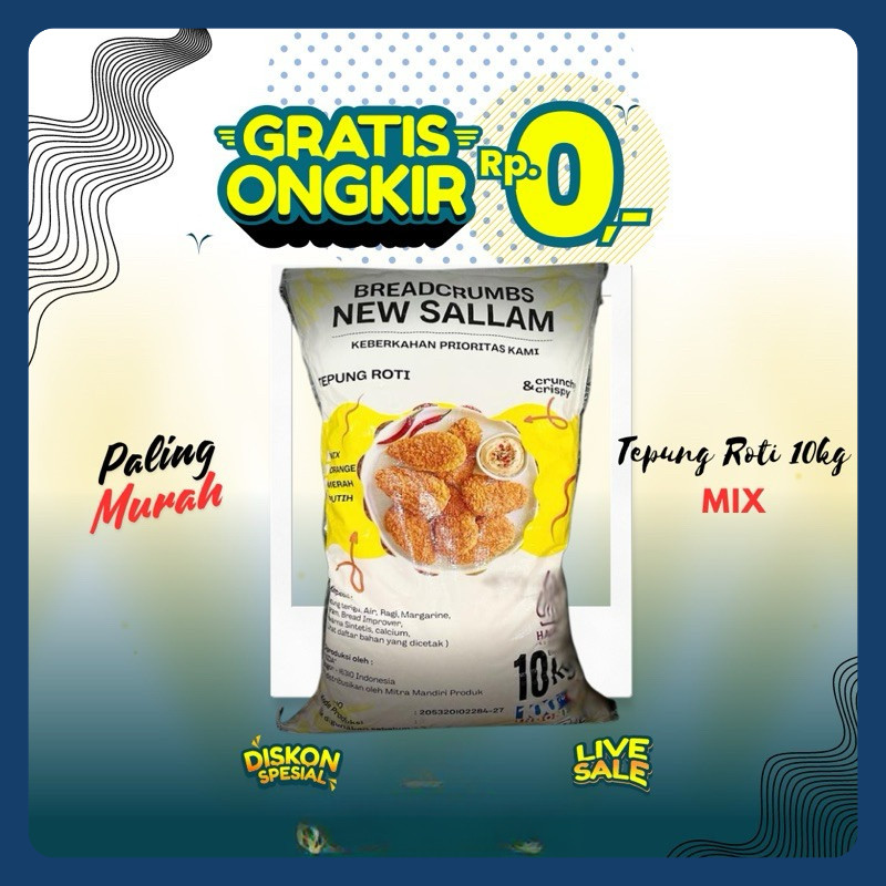 

SANS Tepung Roti Mix Laminasi New Sallam Per 1 Bal @ 10 Kg Termurah
