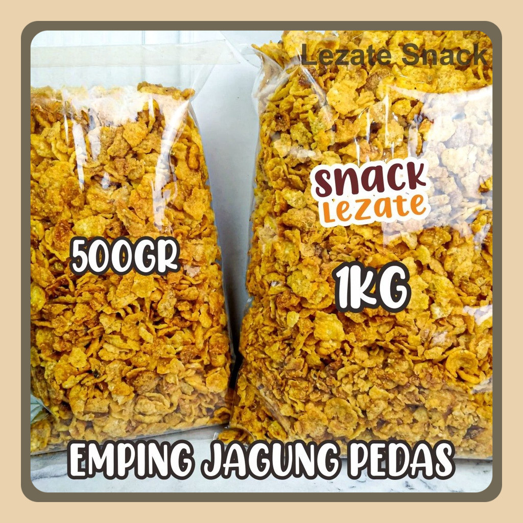 

Emping Jagung 1KG Kiloan Murah Rasa Pedas Manis / Jagung Geprek Camilan Murah Emping Corn