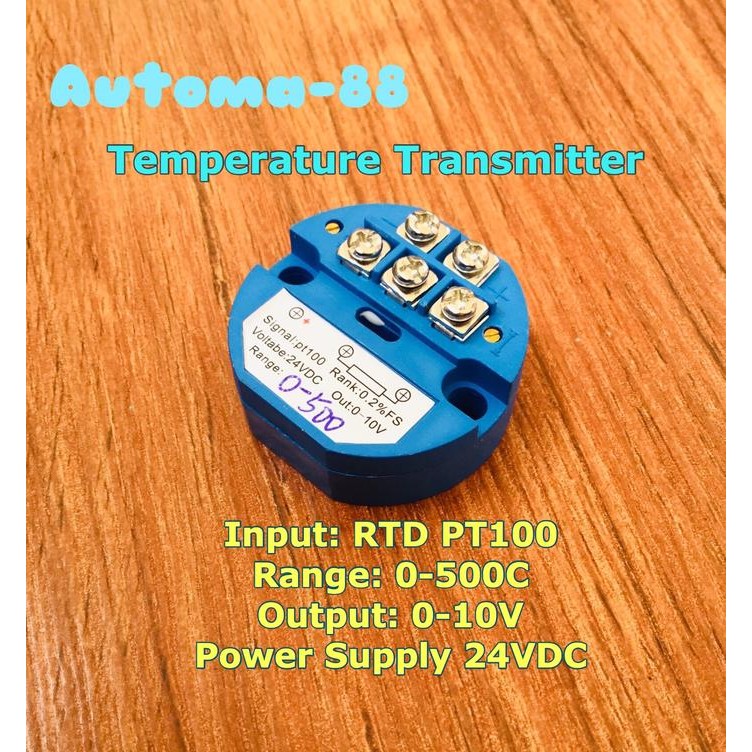 AUTO Temperature Transmitter RTD PT100 0-500C Output 0-10V 24V PT-100