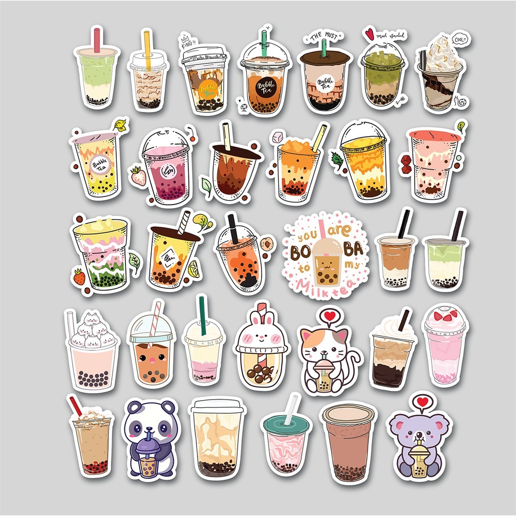 

Sticker Pack Bobba Bubble Tea | Stiker Tumbler Laptop Koper Helm