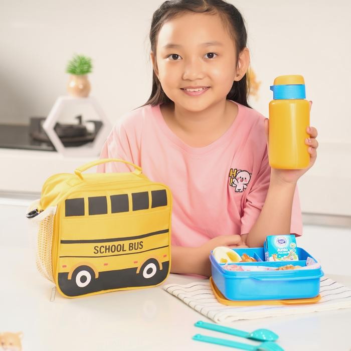 MUMPUNG PROMOTas Bekal Bus Sekolah School Bus Lunch Bag premium - School BusTERLARIS