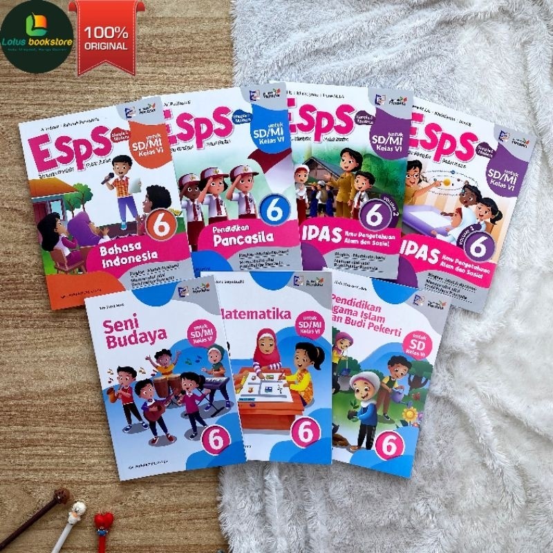 

Seri Esps SD Kelas 6 - Kurikulum Merdeka - Matematika - IPAS - Pancasila Islam Indonesia - Penerbit Erlangga - Buku Original