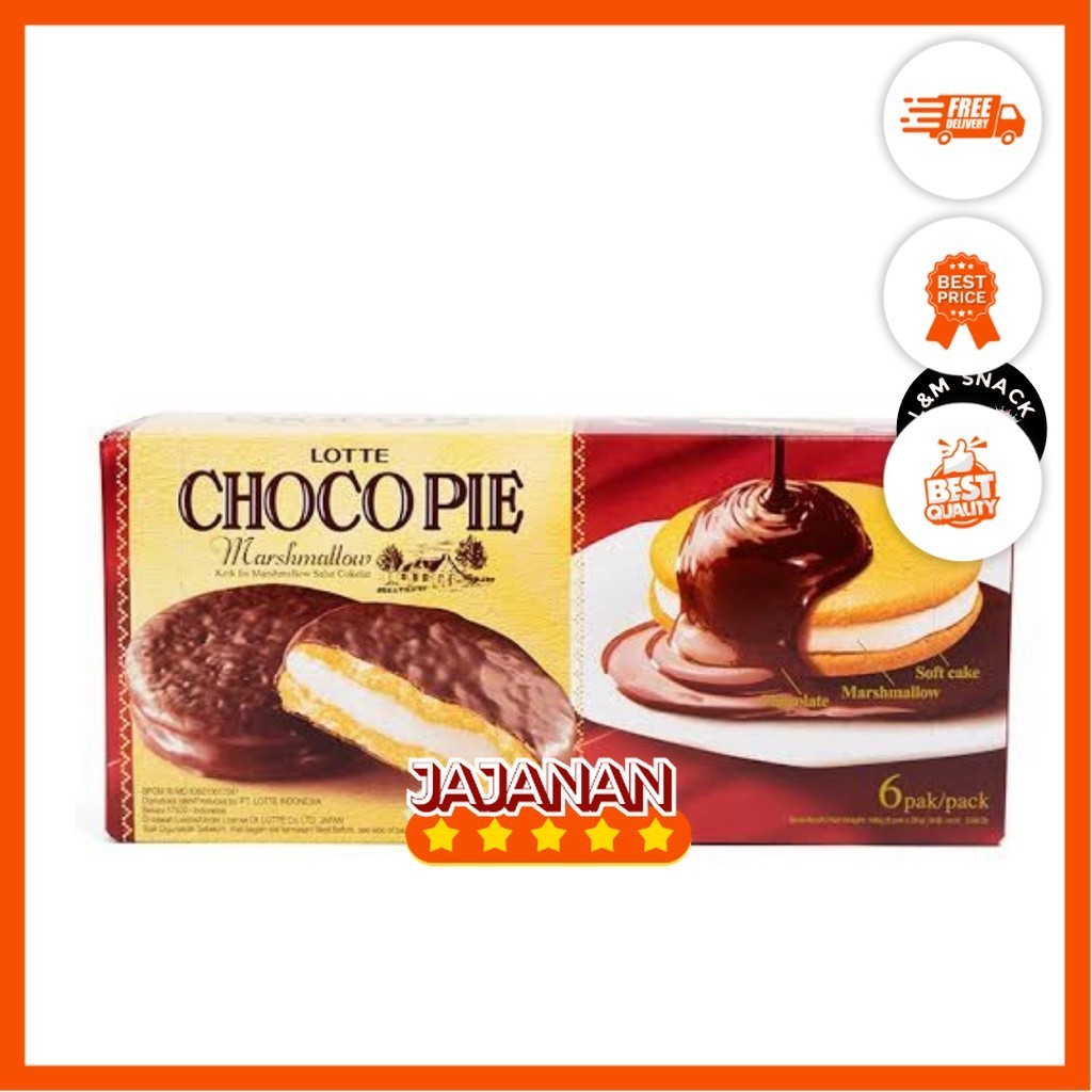 

Lotte Choco Pie Coklat Marshmallow Box 1 Pack Isi 12 pcsx28gr Jajanan Termurah