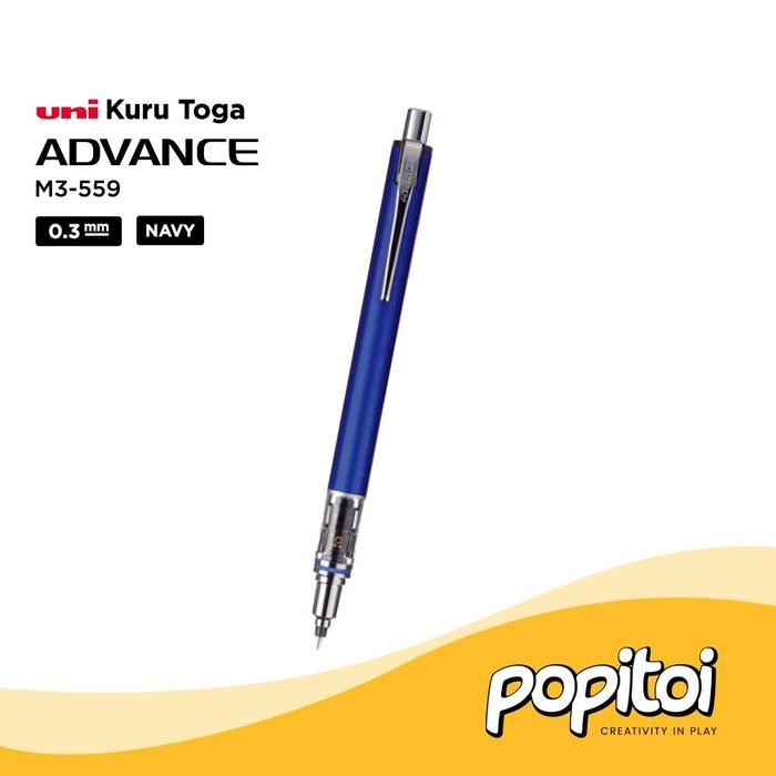 

UNI Kuru Toga Advance Mechanical Pencil 0.3 0.5 0.7 mm Pensil Mekanik Kurutoga - 0.3 Navy