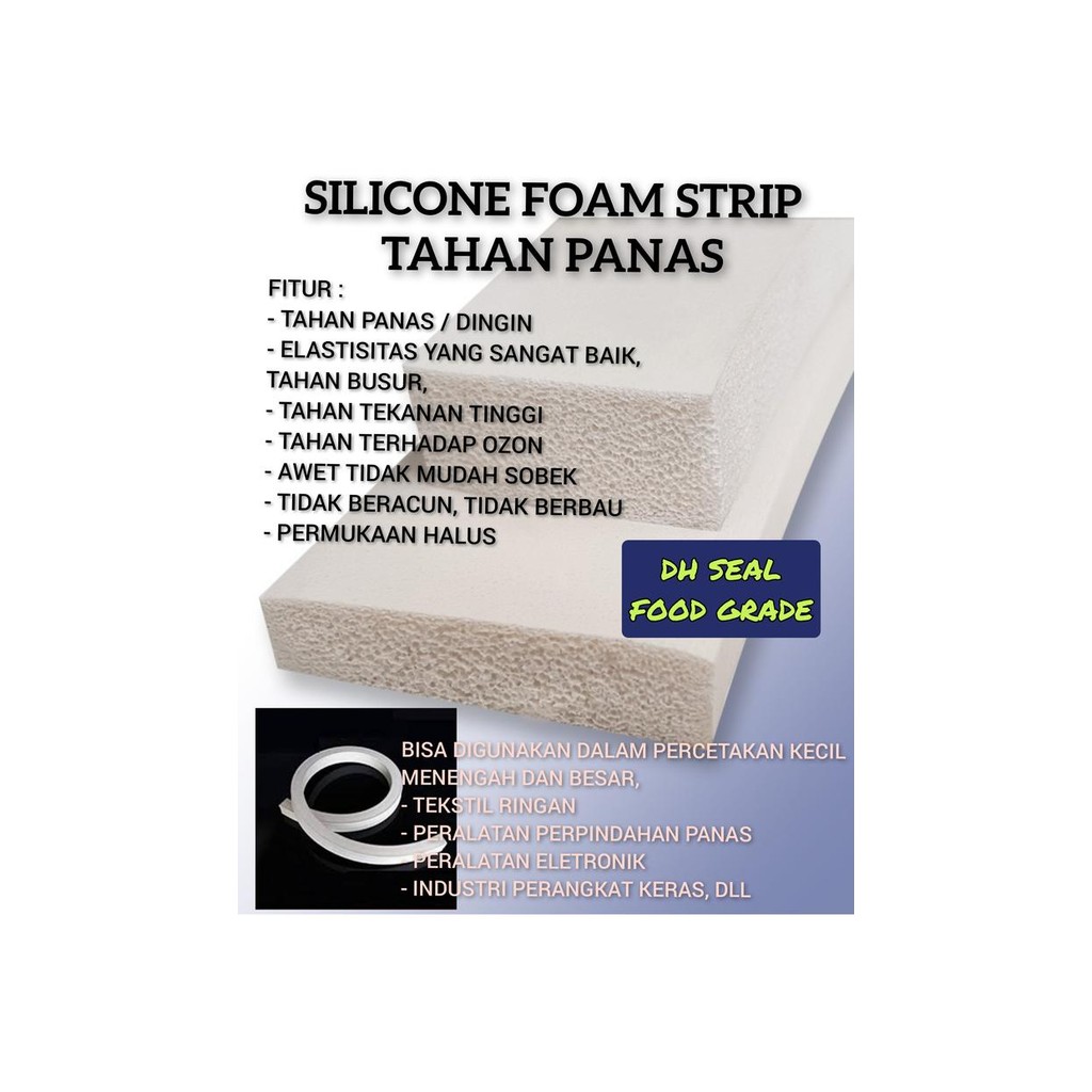 

(BACA DESKRIPSI!!) Silicone foam strip 15mm x 20mm Sponge seal strip industri Tahan panas - 25cm