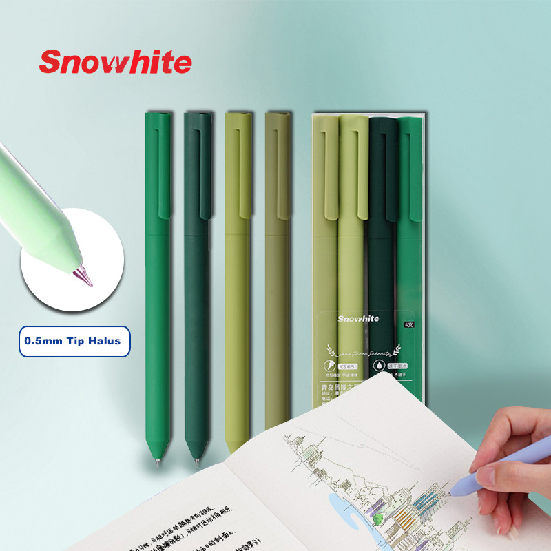 

SNOWHITE Pulpen Gel Pen 0.5mm Aesthetic Pena Tinta Gel Warna Lucu Pulpen Putar Sekolah Kantor Tinta Sesuai Pena GPWS001
