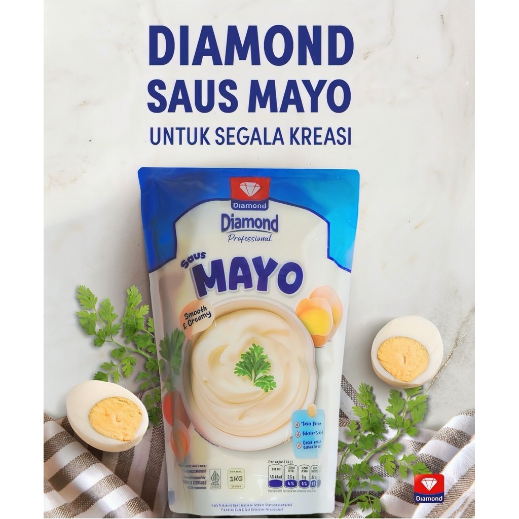 

Diamond Saus Mayo 1KG - Mayonnaise Creamy Gurih untuk Salad, Sandwich, Saus & Masakan - Murah Halal Distributor Resmi Asli