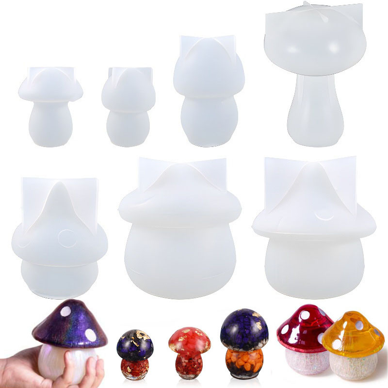 

Mushroom Storage Box Mold Crystal Epoxy Container Jewelry Casting Mould Silicone Mold for Resin DIY Crafts Making Home Decors