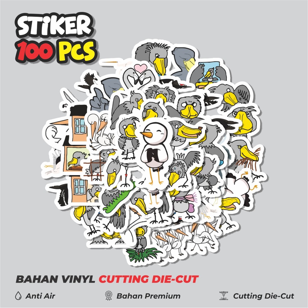 

Terbaru! 50 pcs Sticker Hewan Bangau Dekorasi Lucu Kreatif untuk Notebook, Skateboard, HP